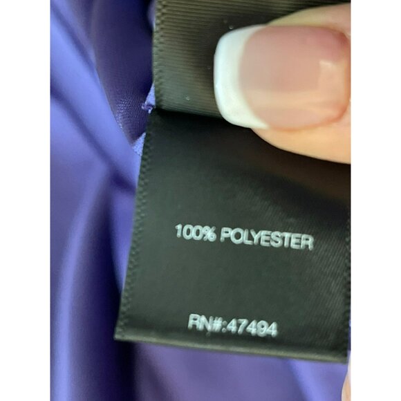 New Norma Kamali Maria Dress Purple Draped Front Midi Size Medium - Picture 7 of 7